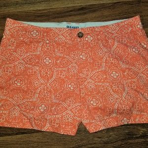 Old Navy Women's Casual Shorts Sz 8 Orange /White
